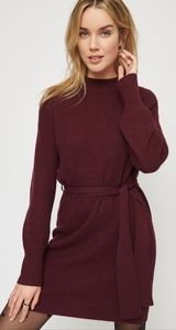 XS Dynamite knitted mini belted sweater dress!